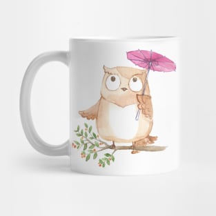 Cool Watercolor Owl In Rain Day Mug